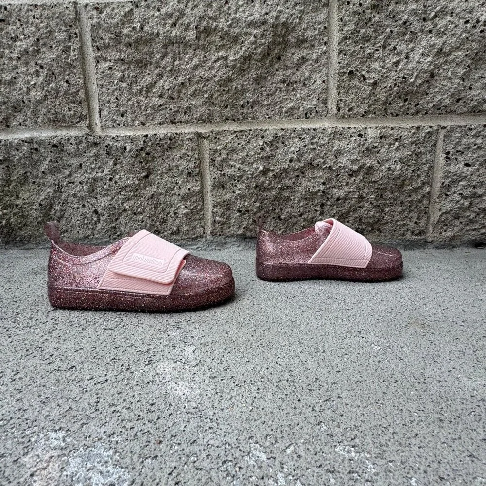 MINI MELISSA Glitter Slip On Shoes Girls 1 Jelly Pop Sneakers Pink Jelly Shoe - Picture 4 of 11